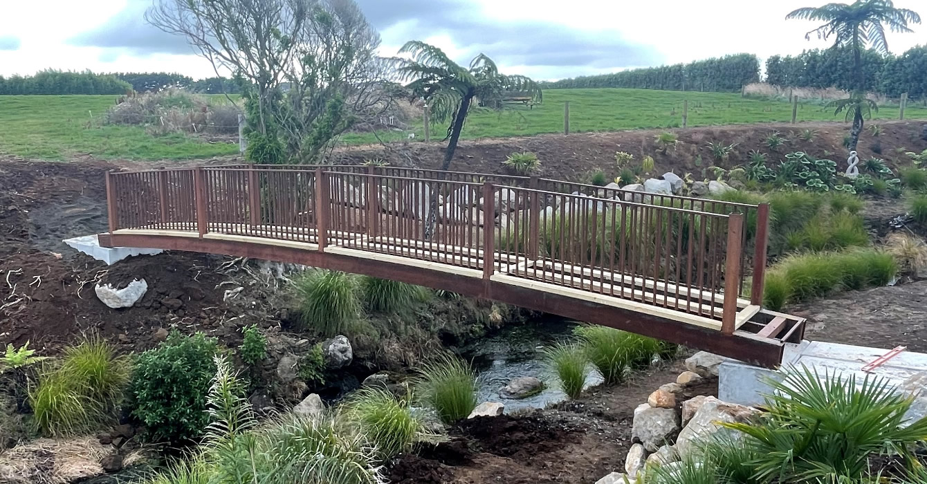Lifestyle Property Steel Bridge Built By D&W Engineering In Stratford Taranaki NZ